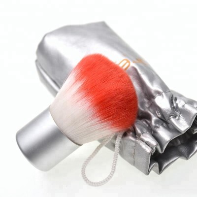 Nylon Hair Vegan Kabuki Brush Wholesale Kabuki Makeup Brush With Cosmetic Pouch